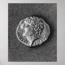 Coin bearing the effigy of Vercingetorix Print
