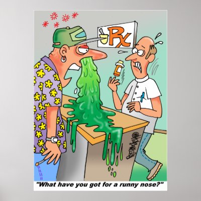 Cold & Flu Season Cartoon Print by rosandich_gifts