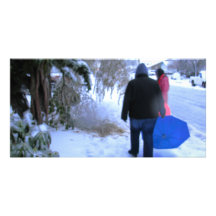 Cold Walk Home Photo Card