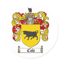 COLE FAMILY CREST -  COLE COAT OF ARMS STICKER