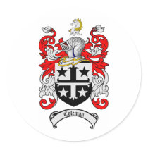 COLEMAN FAMILY CREST -  COLEMAN COAT OF ARMS STICKER