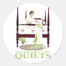 Coles Phillips Fadeaway - Ask Me About My Quilts Sticker