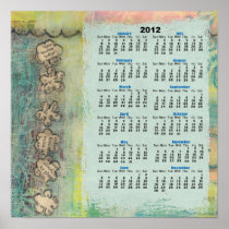 collage abstract 2012 Wall Calendar Poster