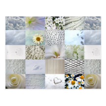 Collage blanc de photographie carte postale