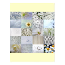 Collage blanc de photographie de couleur cartes postales