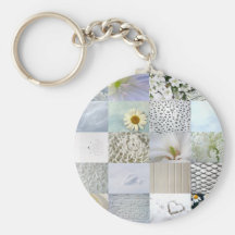 Collage blanc de photographie de couleur porte-clés