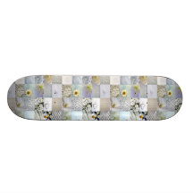 Collage blanc de photographie skateboards