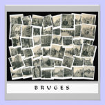 Collage Bruges in old postcards ca 1910 invitations