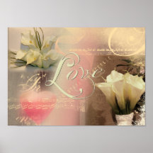 Collage d'amour de lis affiches
