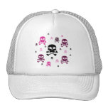 Collage de crânes de bande dessinée - rose casquette