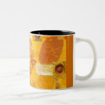 Collage de fleur d'été tasses à café