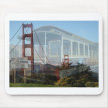 Collage de golden gate bridge avec le téléphérique tapis de souris