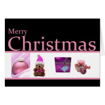 collage de Noël de noir de rose de Joyeux Noël Cartes De Vœux