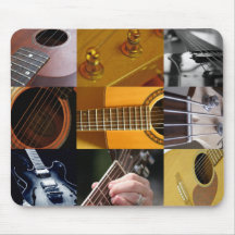 Collage de photos de guitare tapis de souris