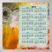 collage flower abstract 2011 Wall Calendar Poster