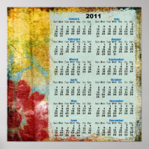 collage flower abstract 2011 Wall Calendar Poster