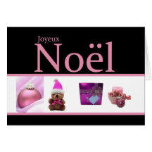 Collage noir rose de Noël de Noël de Français Carte De Vœux