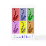 Collage of Colorful Saxophones Pattern Card