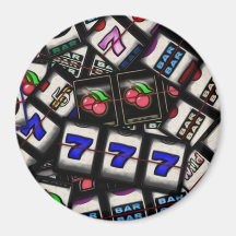 Collage of Slot Machine Reels Fridge Magnet