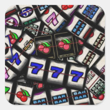 Collage of Slot Machine Reels Square Sticker