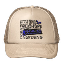 Collage of Words - Colon Cancer Mesh Hats