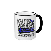 Collage of Words - Colon Cancer Mugs