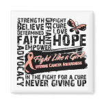 Collage of Words - Uterine Cancer Refrigerator Magnet