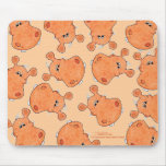 Collage orange de tête d'hippopotame tapis de souris