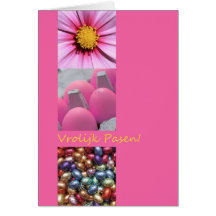 Collage rose de salutation de Pâques de Néerlandai Carte