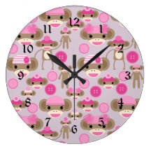 Collage rose Girly mignon de motif de fille de sin Pendules Murales
