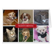 Collage six photo Christmas holiday greeting story Card
