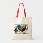 Collage vintage de coq sac fourre-tout