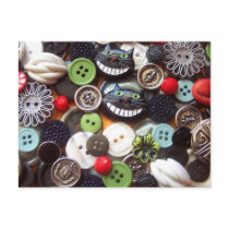 Collage with Black Cheshire Cat Buttons Post Cards