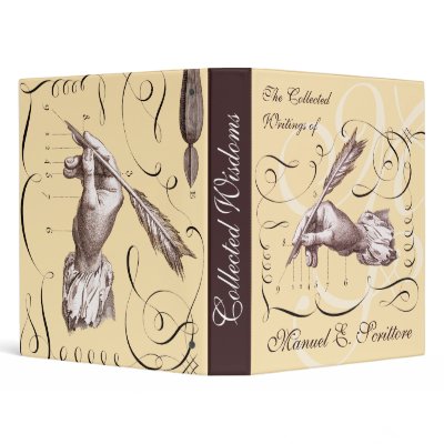 Collected Writings - Antique Calligraphy Notebook Vinyl Binder by AntiqueImages
