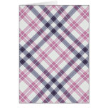 Collection de motif de plaid de tartan - rose 10 cartes de vœux