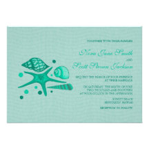 Collection of Shells - Beach wedding invitations