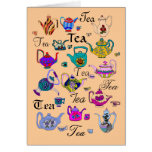 Collection of  Vintage Teapots (blank inside) Greeting Card