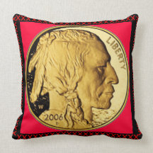 "Collector pillow-Buffalo (Indian Head) nickel "