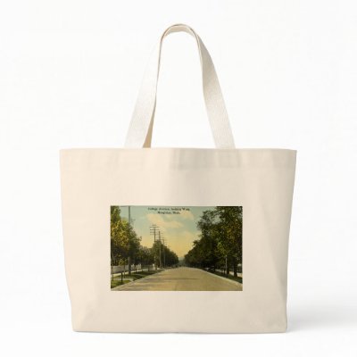College Avenue Looking West Houghton, Michigan Tote Bag by scenesfromthepast