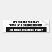 College Diploma sticker Bumper Sticker