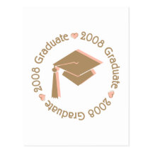 College Graduate 2008 Pink Brown Post Cards