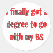 College Graduation Round Sticker