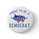Collegiate Proud Democrat Button