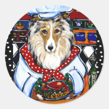Collie Chef Stickers
