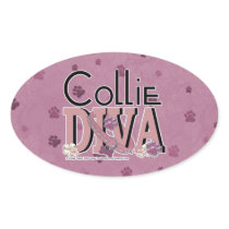 Collie DIVA Oval Sticker