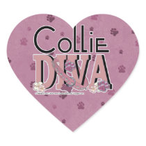 Collie DIVA Heart Sticker
