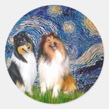 Collie Pair 1 - Starry Night Sticker
