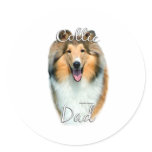 Collie (rough) Dad 2 Round Sticker