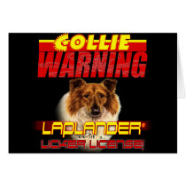 COLLIE WARNING LAPLANDER LICKER LICENSE GREETING CARD