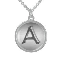 Collier d'argent sterling de la lettre initiale "A